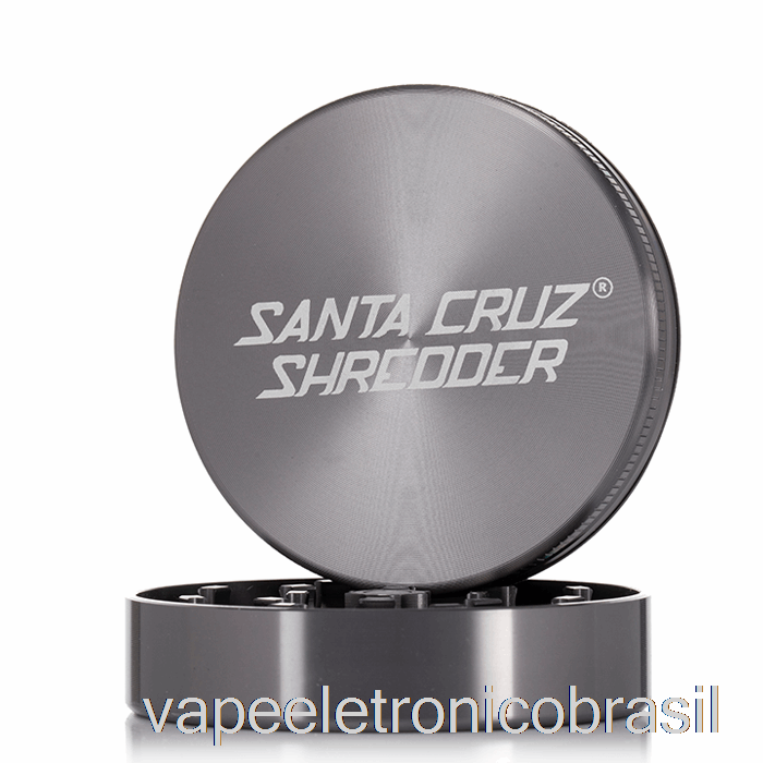 Vape Eletrônico Santa Cruz Triturador 2,75 Polegadas Grande Moedor De 2 Peças Cinza (70 Mm)